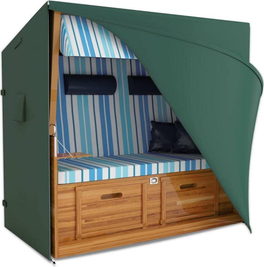 XL 150 cm] strandstoel beschermhoes winter- en UV-bestendig 600D Oxford strandstoelhoes waterdicht + tas 155 x 90 x 160 cm BxDxH groen