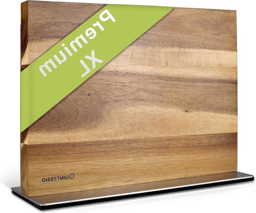 XL Messenblok zonder messen magnetische messenhouder messenblok magnetisch houten messenblok magnetische messenhouder knife holder acacia QUINTESSIO Magnetic strip knife holder
