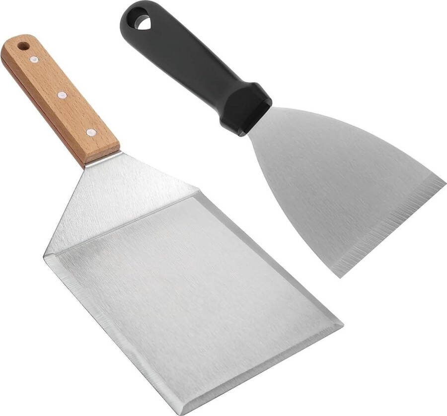 XXL grillspatel set incl. burgerpapier Smash Burger grill spatel voor Smash Burger Smashed burgerpers Plancha spatel Teppanyaki accessoires smash burger