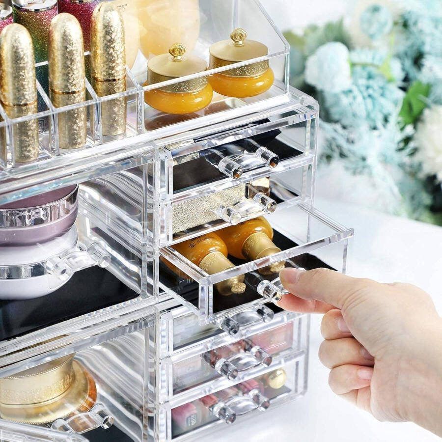 XXL Make-up Organizer met 11 lades en 15 vakken transparant JKA017TP