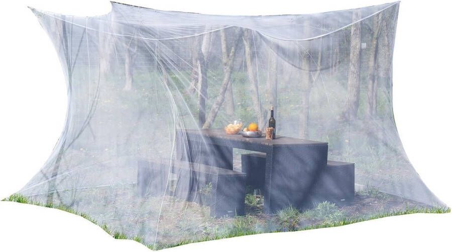 XXL muggennet: klamboe voor binnen en buiten 300 x 300 x 250 cm 220 mesh wit (muggennet XXL outdoor muggenbescherming anti-muggen)