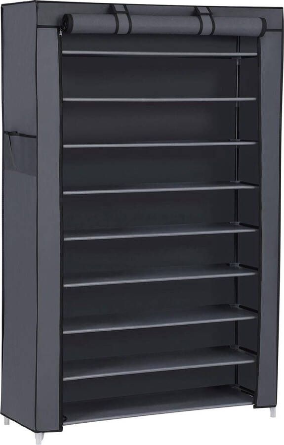 XXL schoenenrek met 10 lagen voor ongeveer 45 paar schoenen schoenenkast schoenenstandaard 88 x 28 x 160 cm