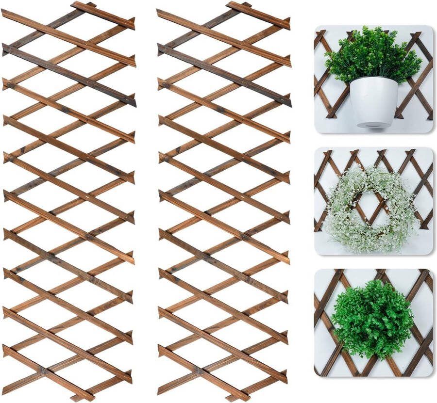 Uitbreidbare plant Trellis 2 stuks houten scheidingswand plantenbak tuinhek 190 x 30 cm houten plant ondersteuning van hek duurzaam en robuust voor klimplanten toverstaf decoratie