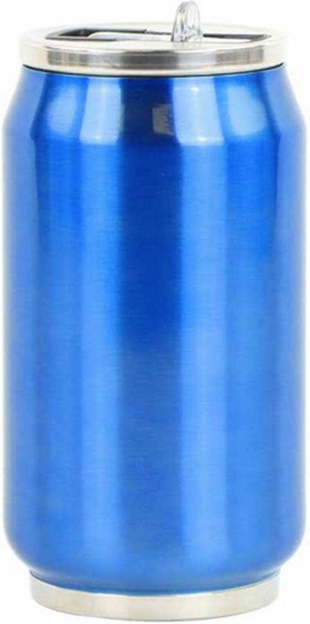 YK Design Thermoskan Blauw 280ml 13cm isoleerdoos dubbelwandig roestvrij staal siliconen afdichting BPA-vrij 1287-7672B