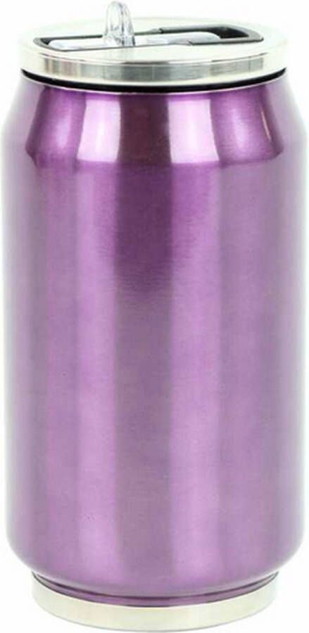 YK Design Thermoskan Paars 280ml 13cm isoleerdoos dubbelwandig roestvrij staal siliconen afdichting BPA-vrij 1286-7672P