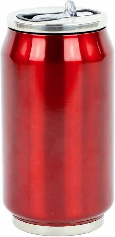 YK Design Thermoskan Rood 280ml 13cm isoleerdoos dubbelwandig roestvrij staal siliconen afdichting BPA-vrij 1284-7672R