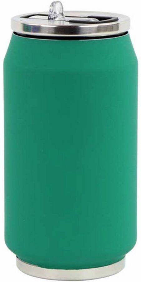 YK Design Thermoskan Soft Touch Groen 280ml 13cm isoleerdoos dubbelwandig roestvrij staal siliconen afdichting BPA-vrij 1293-7673G