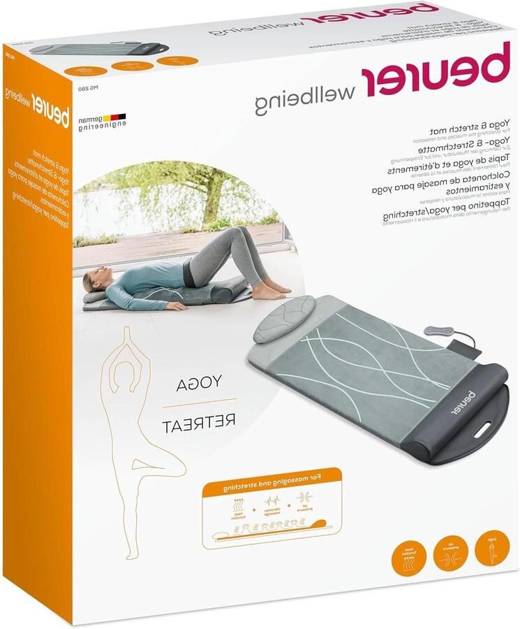 Yoga en Stretch Mat voor het rekken van de spieren en ontspanning Beurer MG 280 massagemat voor nek schouders en rug opvouwbaar massage matras