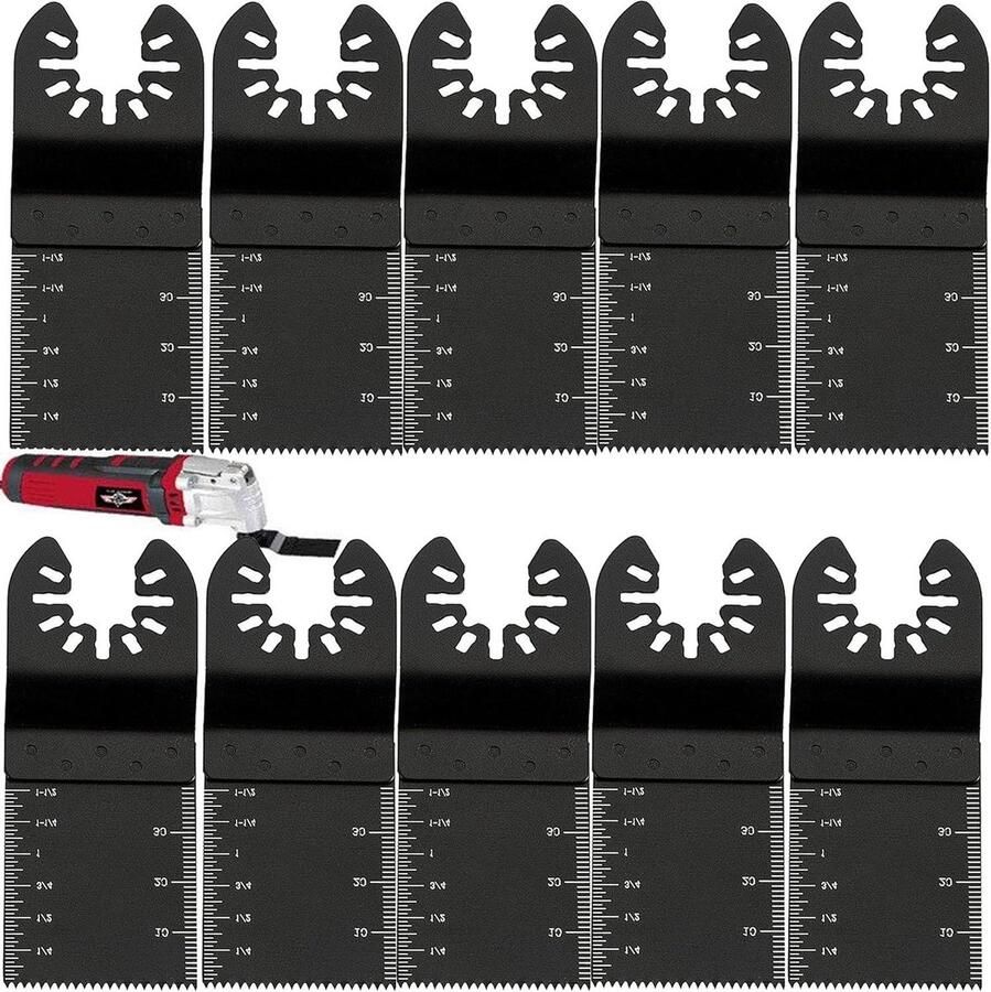 Zaagbladen Set 10 Stuks Multitool Zaagblad 35 mm Koolstofstaal Oscillerend Cirkelzaag Gereedschap voor Hout Metaal Gipskarton Kunststof oscillerende zaagbladen