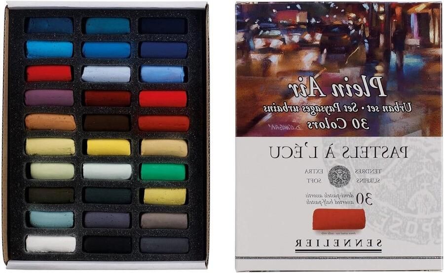 Zachte pastelkrijt halve staafjes 30 stuks Urban Landscape Savoir-Faire