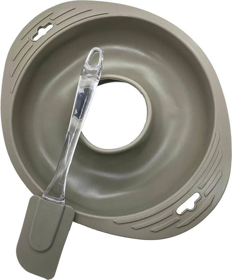 Zachte siliconen donutvorm inclusief spatel met PVC handvat 25 cm cakevorm set gemakkelijk bakken eenvoudige reiniging