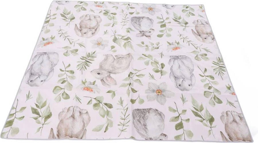 Zachte Vloer Speelmat Konijn Patroon 130x130cm 51.2x51.2in Opvouwbare Draagbare Baby Speelmatten Buiten Binnen