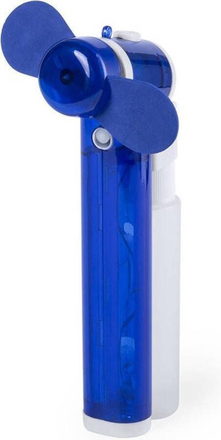 Zak ventilator waaier blauw met water verstuiver Mini hand ventilators van 16 cm