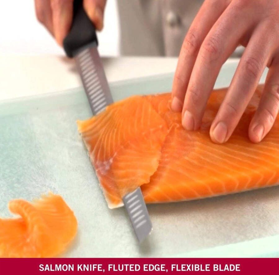 Zalmmes cullengeslepen keukenmes flexibel lemmet extra scherp roestvrij staal Swiss Made zwart brisket slicing knife
