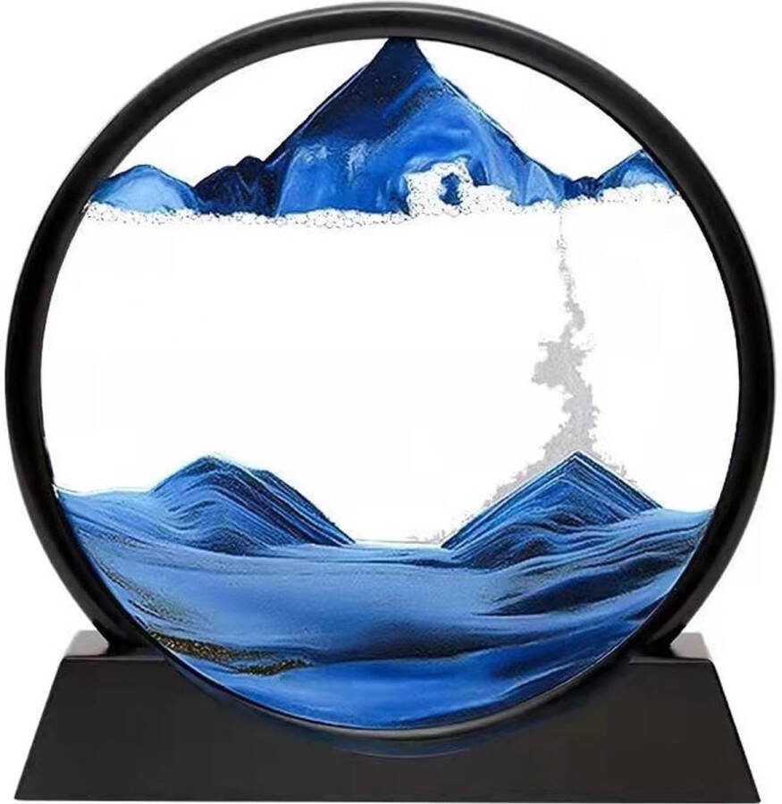 Zandafbeeldingen om te draaien 3D zandloper decoratie 3D diepzee-zandlandschap esthetisch voor kantoor woonkamer bureau volwassenen kinderen (goud 30 5 cm)