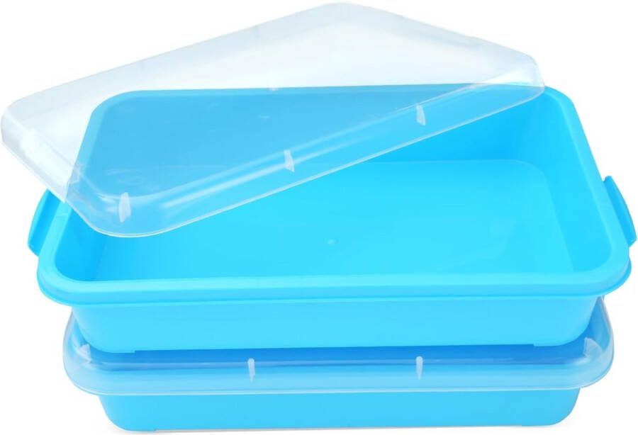 Zandbak met deksel voor kinderen sensory bin speelgoed voor zandactiviteiten zandbak voor kinderen kunststof dienblad voor water zand parels en meer (2 stuks)