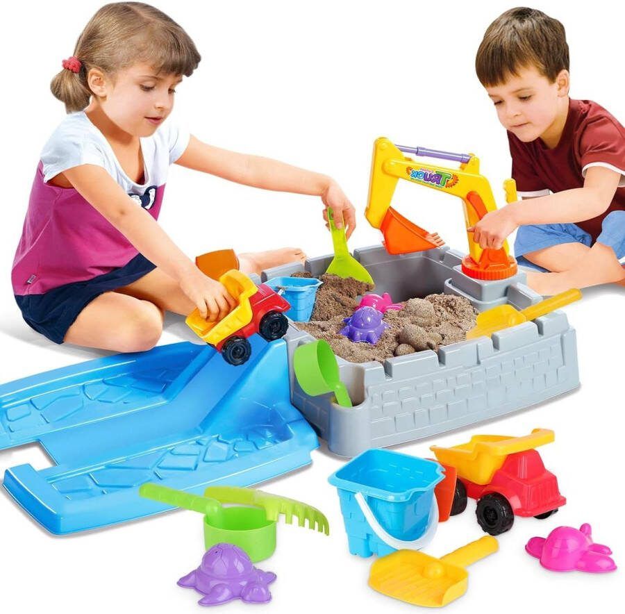 Zandbakset water- en zandspeeltafel voor kinderen indoor tuin outdoor activiteiten speeltafel strandzandspeelgoedset schep zandvormen zomerpret watertafel