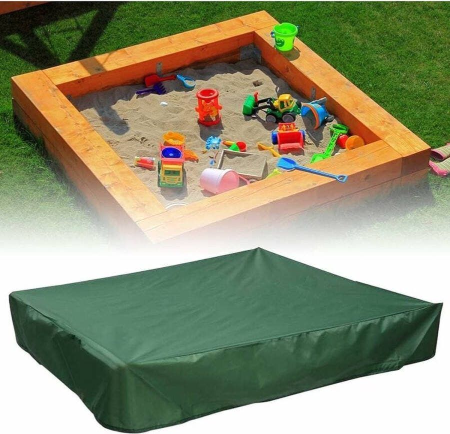 Zandbakzeil 120x120 cm waterdichte beschermhoes UV-bescherming 70% voor Oxford zandbak met trekkoord groen