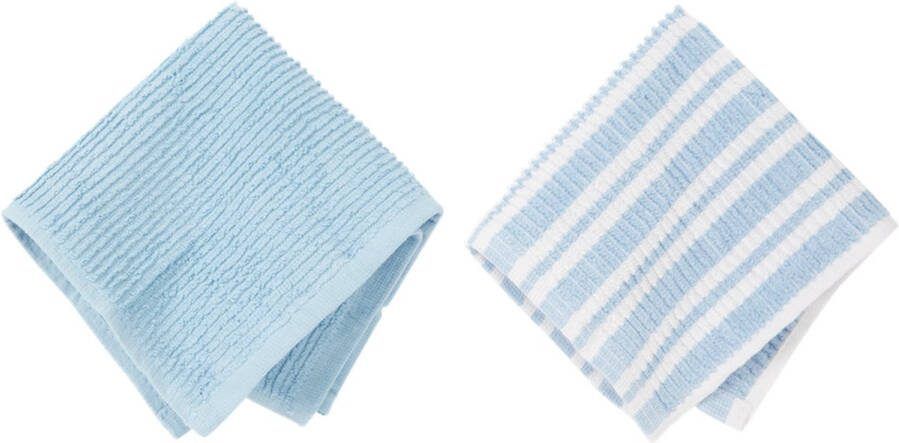 ZD Trading Luxe vaatdoek Schoonmaak 2 stuks Vaatdoek Formaat 30 x 30 cm Blauw
