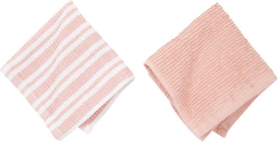 ZD Trading Luxe vaatdoeken Schoonmaak 2 stuks Vaatdoek Formaat 30 x 30 cm Roze of blauw