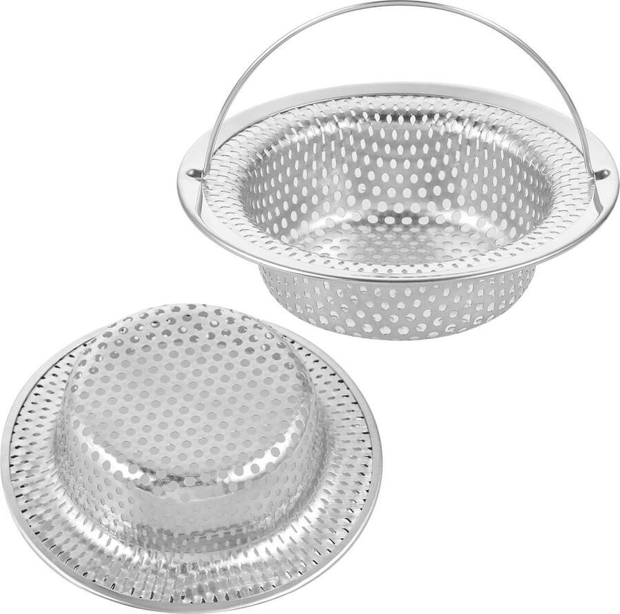 Zeef met Handvat RVS Spoelbak Mand Grote Brede Rand 4.3 Diameter Thuis Badkamer Gootsteen zeef