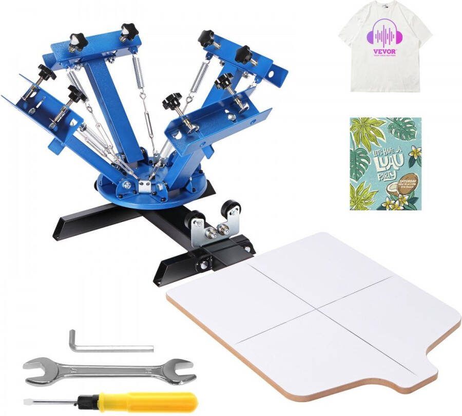 Zeefdrukpers T-shirt zeefdrukmachine 1 kleuren + 1 station T-shirtpers hittepers doe-het-zelfapparatuur printer textieldrukkleding kussenslopen bagage etc