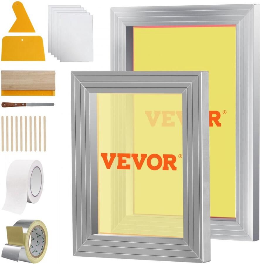 Zeefraam zeefdrukpers 2 stuks 25 4 x 35 6 cm 20 3 x 25 4 cm zeefdrukmachine zeefdrukplaat inclusief handschoenen en zeefdrukwisser zeefdrukmachine voor stoffen papier kopieerpapier etc