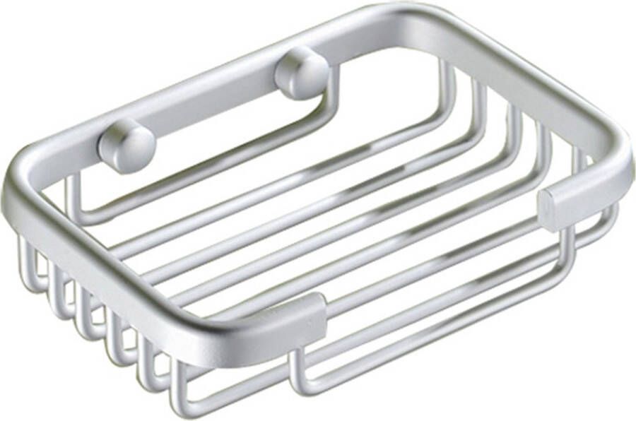 Zeepbakjes voor badkamer-Ruimte aluminium-Zeepmand opslagrekken-Zeepbakjes houder wandgemonteerde-Zeephouder-Zeepbak-Zilver-Schroeven boren installatie Met schroeven-Voor opslag zeep spons borstel-13.5*8.5*3.5cm