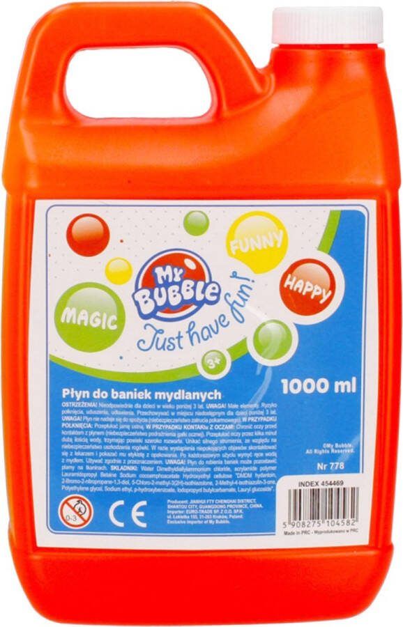 Zeepbellenvloeistof 1L fles MY BUBBLE
