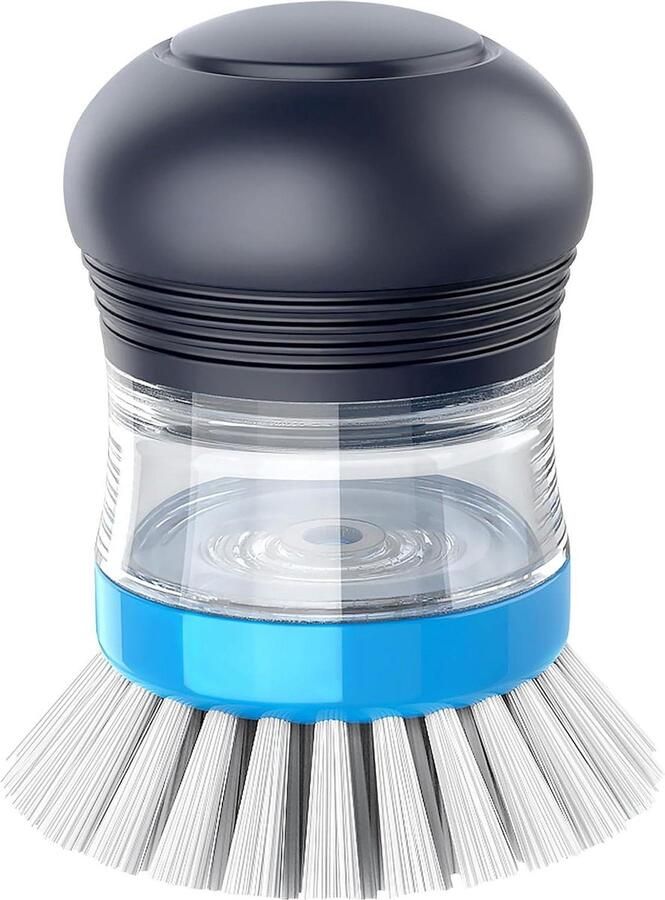 Zeepdispenser palmborstel keukenborstel afwasbak pan gootsteen reiniging marineblauw verpakking van 1 Afwasborstel