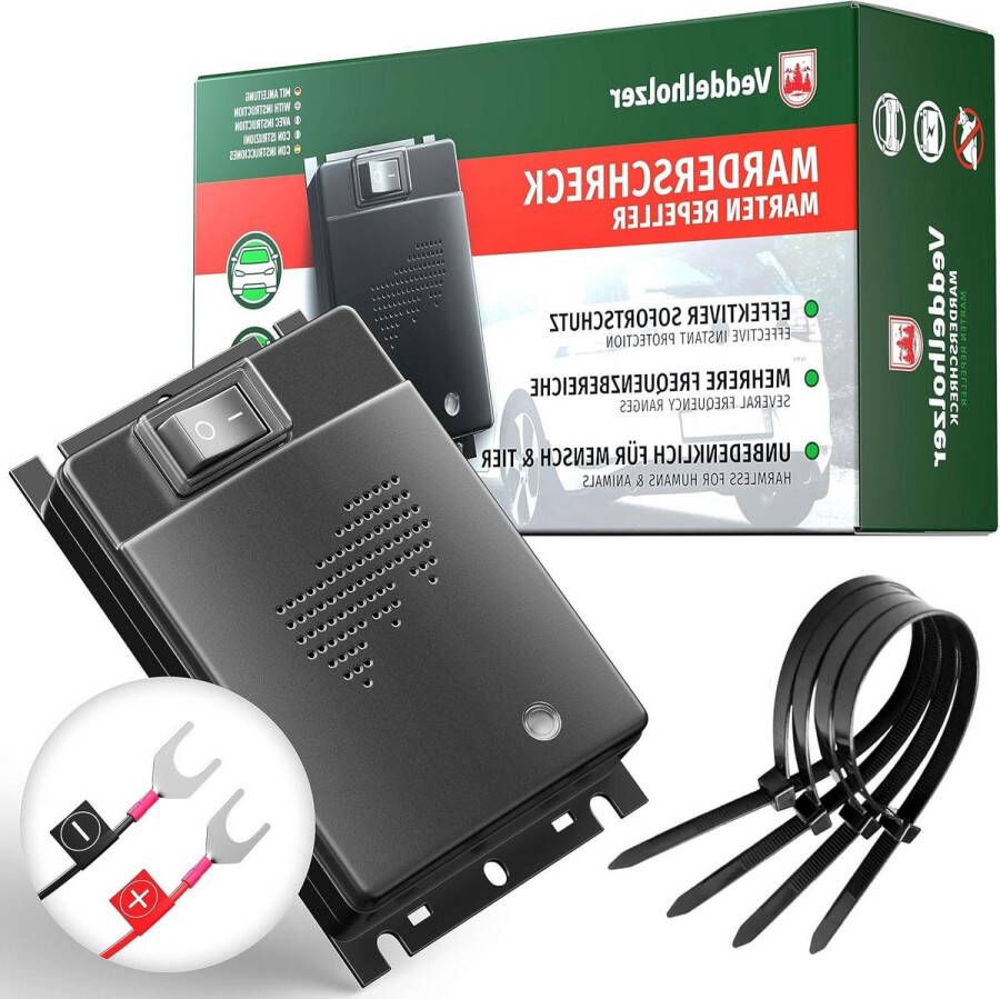 Zeer effectieve marterverschrikker op batterijen ultrasoon frequentiebereik automatische marterbescherming motorruimte alle automodellen auto-accessoires