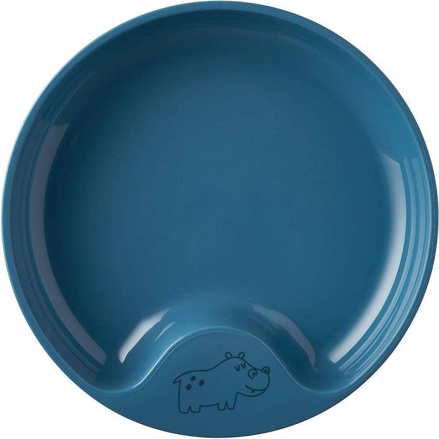 Zelf leren eten kinderleerbord peuterleerbord kinderservies vaatwasmachinebestendig & BPA vrij diepblauw