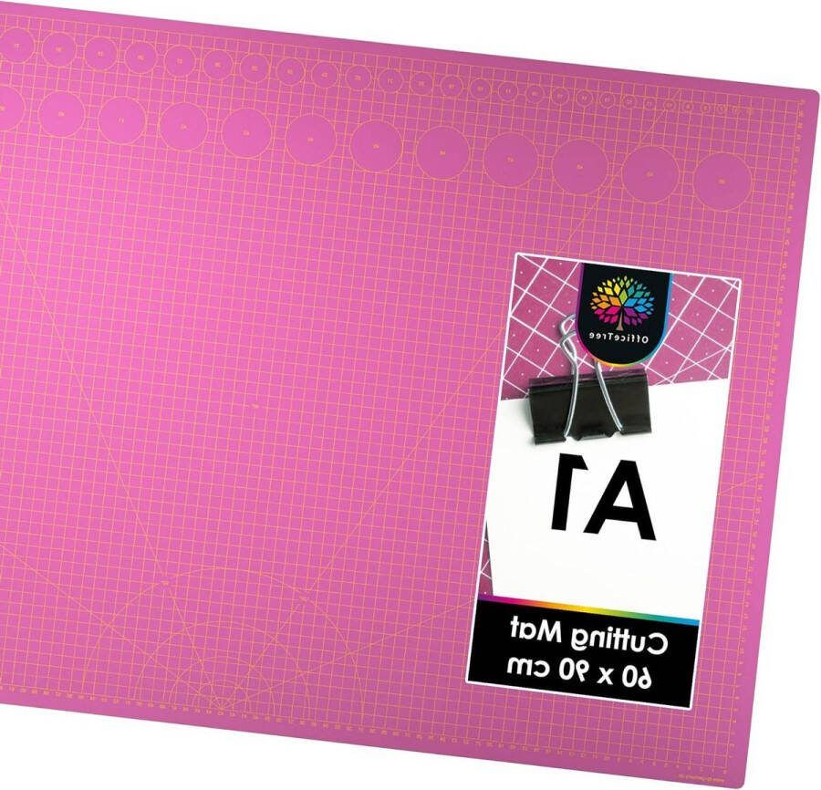 Zelfhelende Snijmat A1 90 x 60 cm Roze Lila Dubbelzijdige Rasters Professionele PVC Snijmat met Markeringen