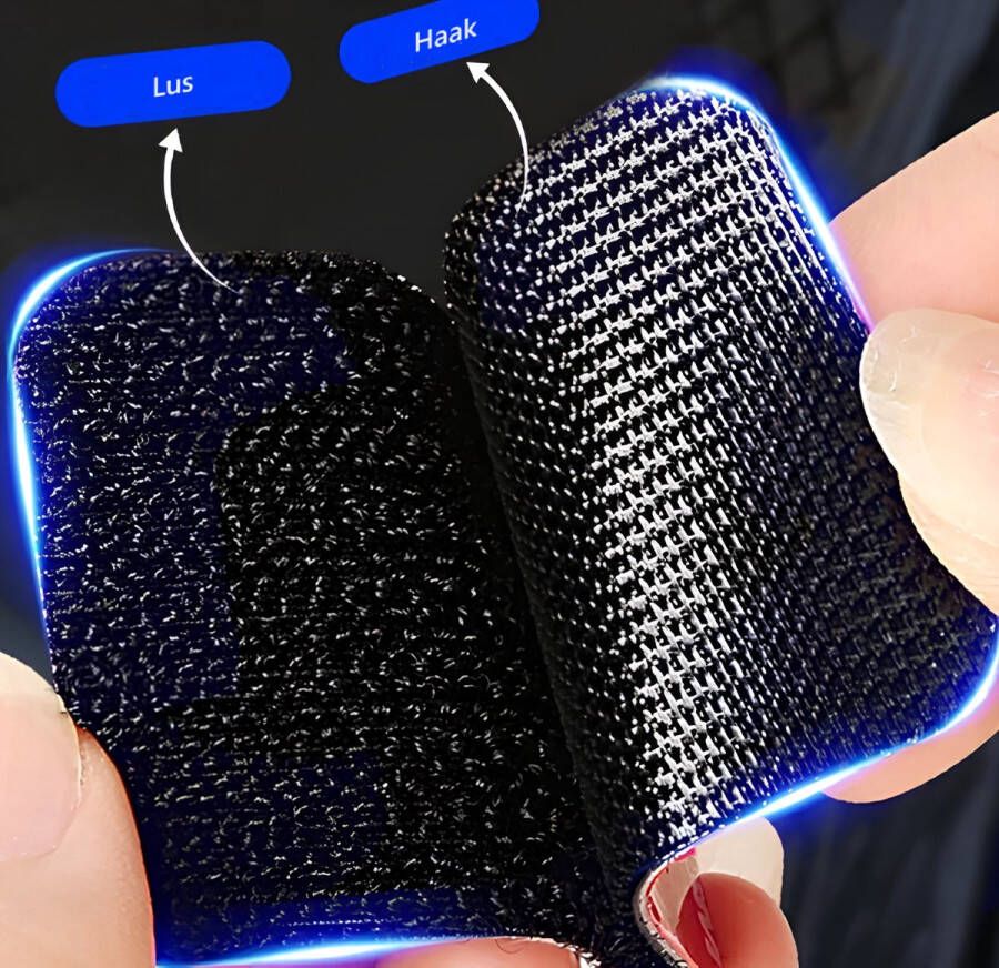 Zelfklevend dubbelzijdig klittenband 5 x 5 cm 4 stuks Zwart Vierkant Zelfklevend klittenband Anti curling tapijt Tapijttape Tape voor mat Anti slip 4 of 8 stuks