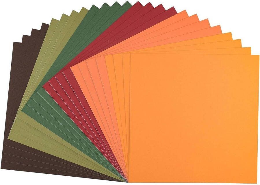 Zelfklevende cardstok vierkant knutselpapier 305 x 305 cm kleurenmix 24 stuks bedrukbaar papier voor knutselen en hobbyprojecten creatieve materialen
