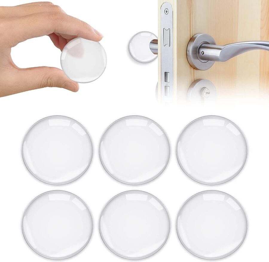 Zelfklevende deurbeschermers 6 Stuks Transparant -Deurbescherming Deurstoppers Siliconen deurstoppers Deurklink buffers Deurklink Flexibel Stootrubber Deur