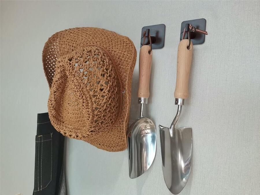 Zelfklevende handdoekhaken 6 stuks wandhaken kleefhaken zonder boren van roestvrij staal ideaal voor badkamer toilet keuken kantoor (zwart)