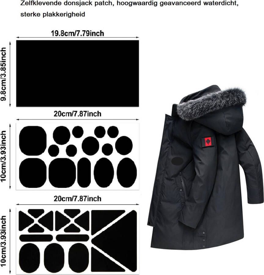 Zelfklevende stickers donsjack paraplu reparatie doek gat spoorloze reparatiedoek 10×20CM*9