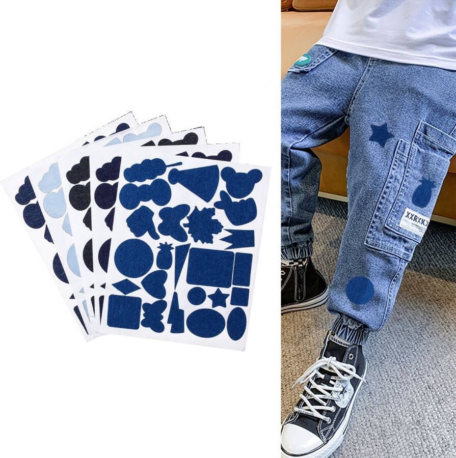 Zelfklevende stickers Jeans Spijkerstof Repareer zelfklevende patches doek gat spoorloze reparatiedoek 25×20CM*5