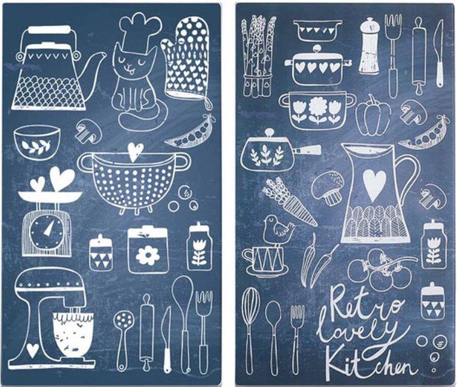 ZELLER Afdekplaat fornuis LOVELY KITCHEN 2 stuks