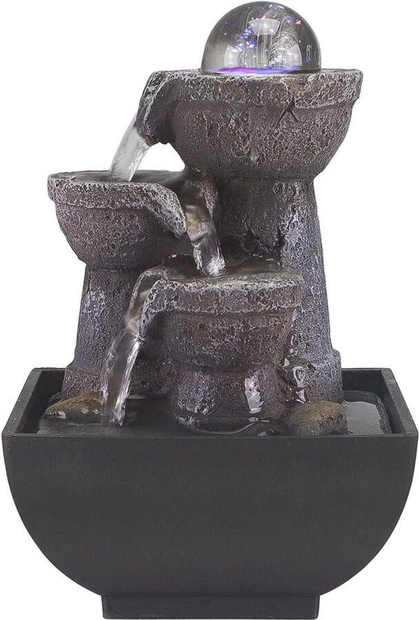 Zen Fontein met Led Verlichting Binnen Cascade Fontein Kleinhars Zwart