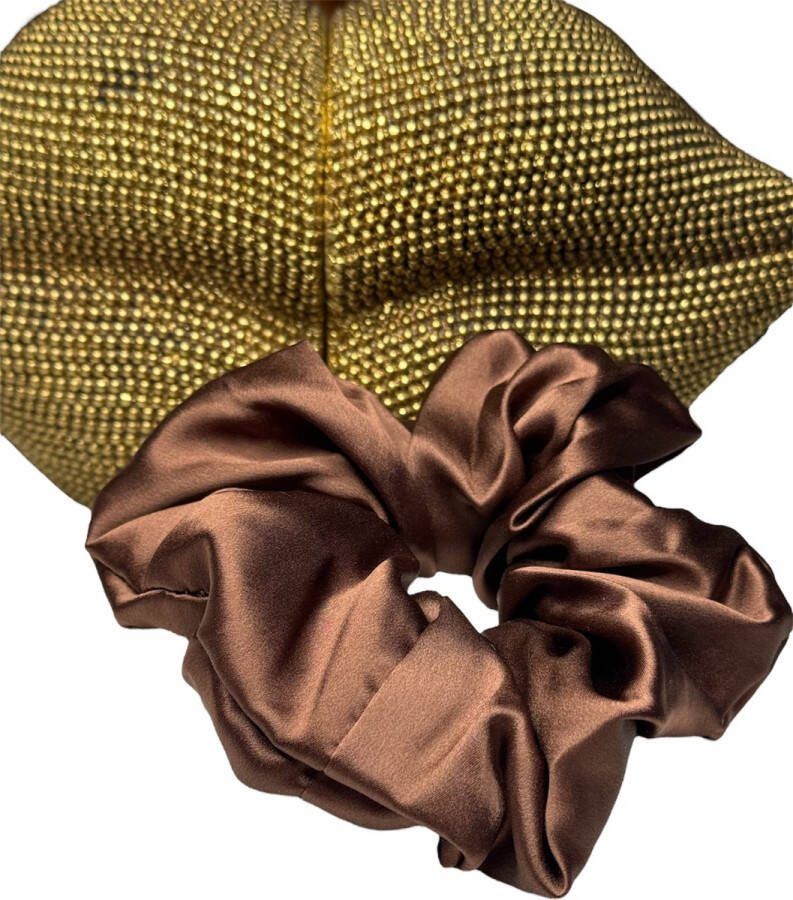 Zijden Scrunchie Bruin