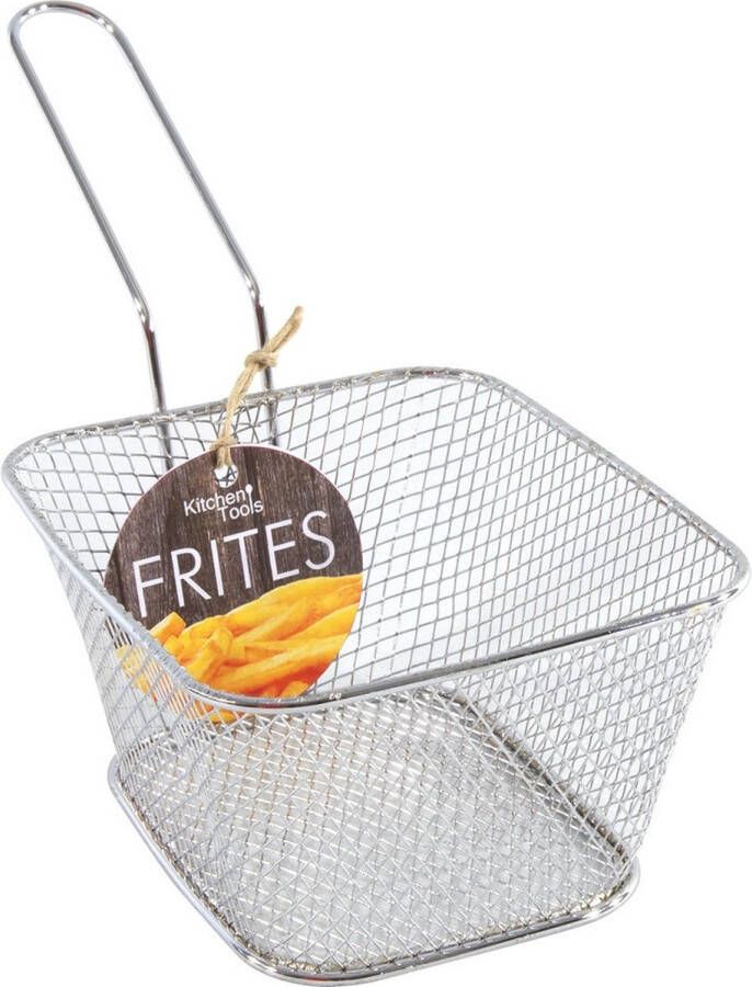 Zilver patat snack serveermandjes frietmandjes 14 cm Tafeldecoratie Patat snack serveren in een mandje