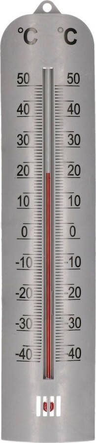 Merkloos Sans marque Zilveren binnen buiten thermometer 6 x 27 cm Thermometers voor binnen en buiten