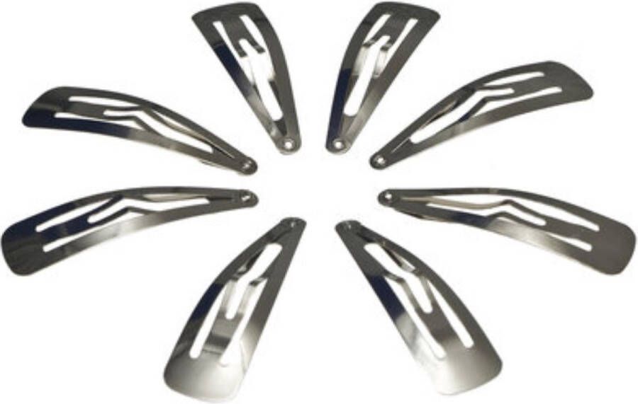 Zilveren clicclacs clic clac haarspelden zilver 8 speldjes haarspeldjes 5 cm haarschuifjes meisjes