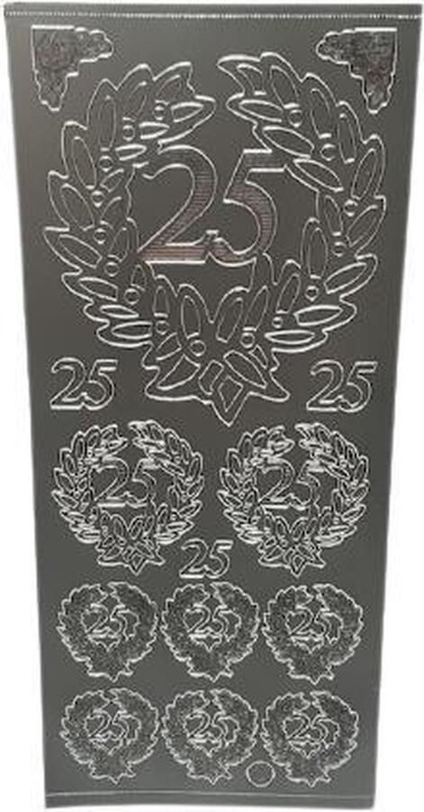 Zilveren Stickervel 25 jaar getrouwd
