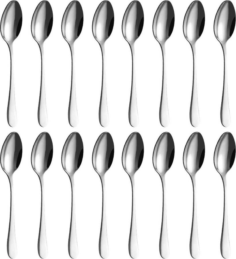 Zilveren theelepel 16 stuks 13 7 cm roestvrijstalen lepels uitstekende serie koffielepels vaatwasmachinebestendig dessertlepel ideaal voor huishoudens restaurants feesten enz