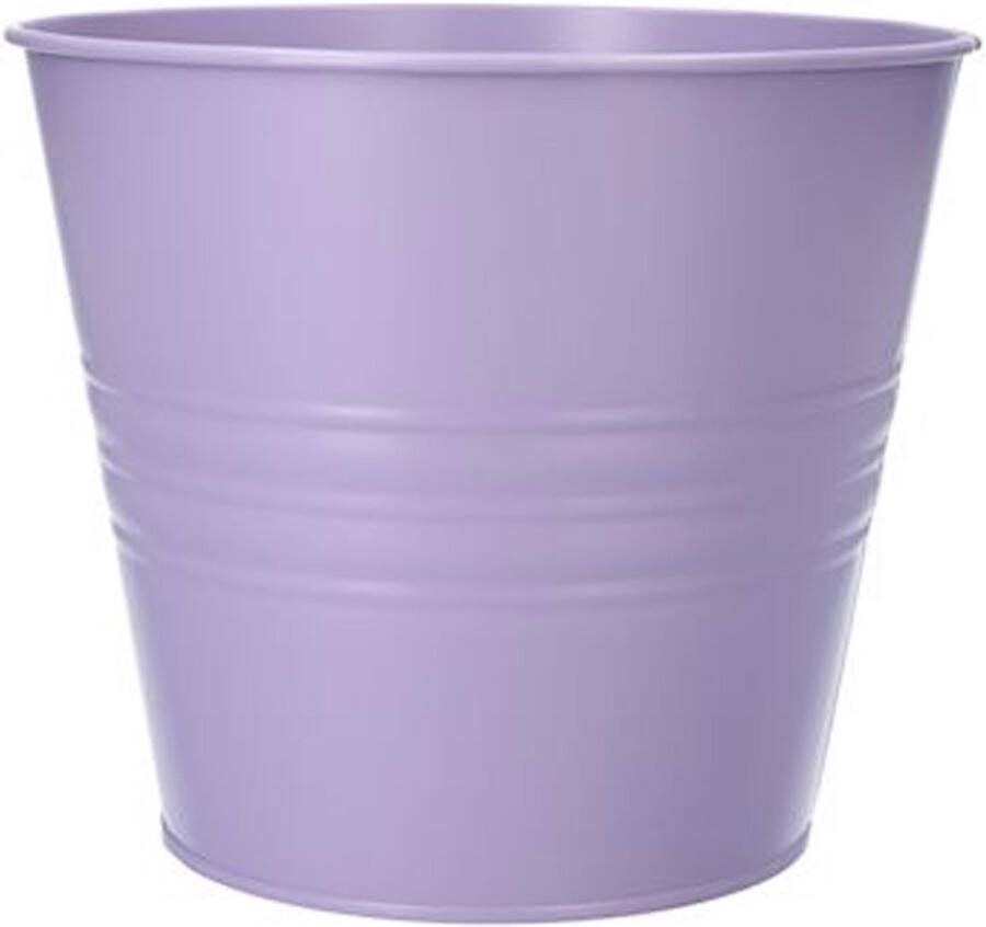 Zinken emmertje bloempotje lila paars D16 x H13 cm Plantenpotjes