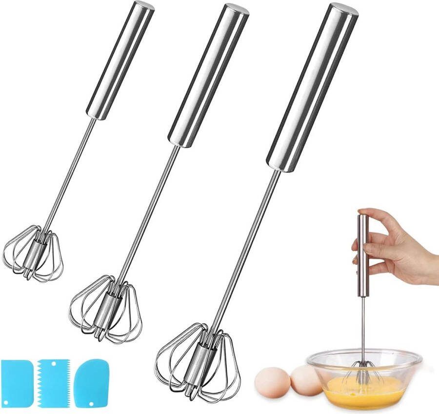 3 stuks garde roestvrijstalen garde halfautomatische garde hoogwaardig draadroerapparaat voor het kloppen van gerechten garde voor de keuken garde en keukenapparaat