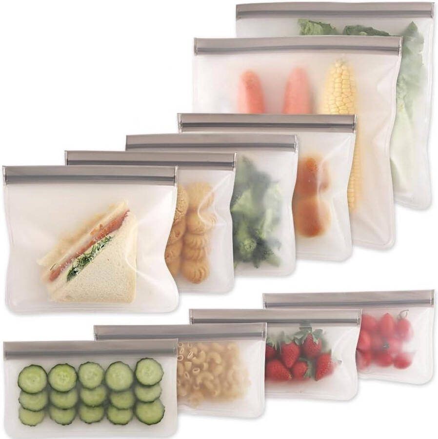 Ziplock-zakje met ritssluiting voor de vriezer Hersluitbare en lekvrije zak 38 liter capaciteit Voor marineren van vlees en bewaren van fruit snacks diepvrieszakjes